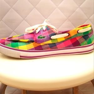 LACOSTE Plaid Prep Boat/Deck Shoes